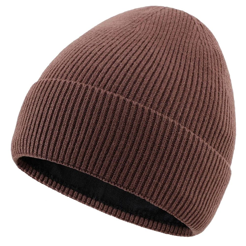 Brown Ribbed Beanie