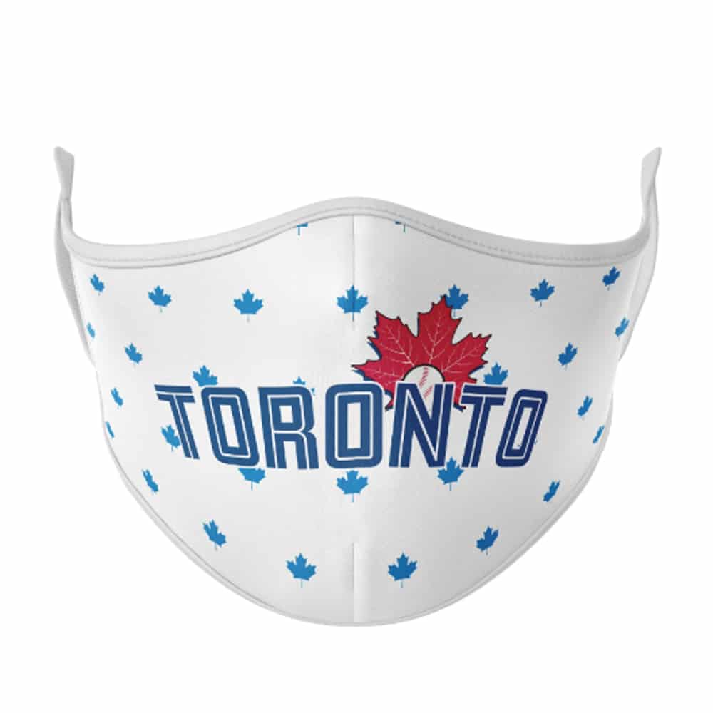 Custom Blue Maple-Leaf Typography Face Mask