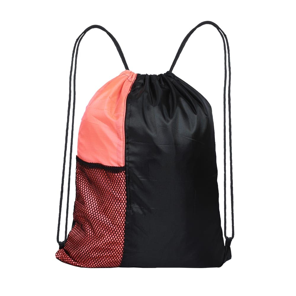 Black & Coral Drawstring