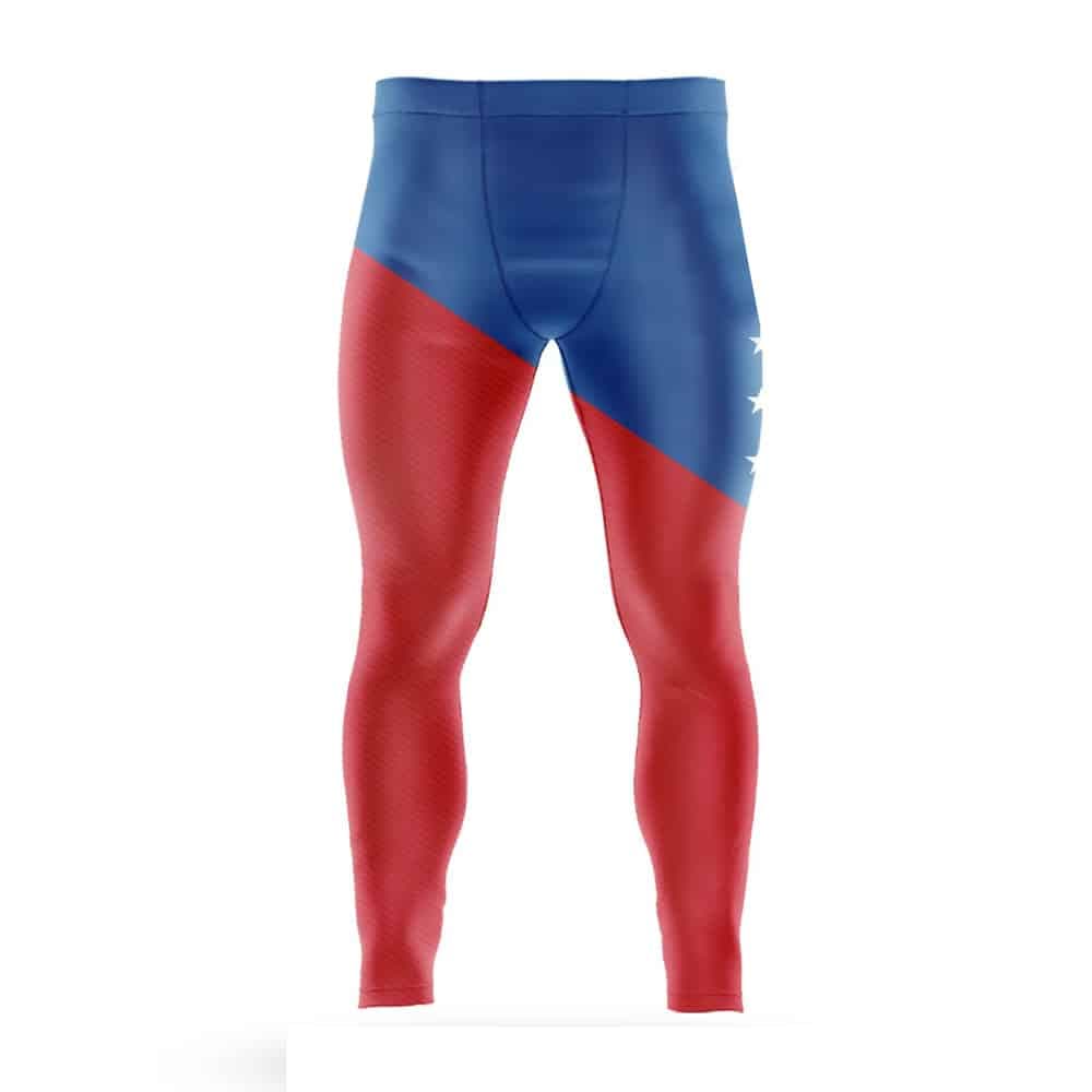 Red Blue Striped Leggings