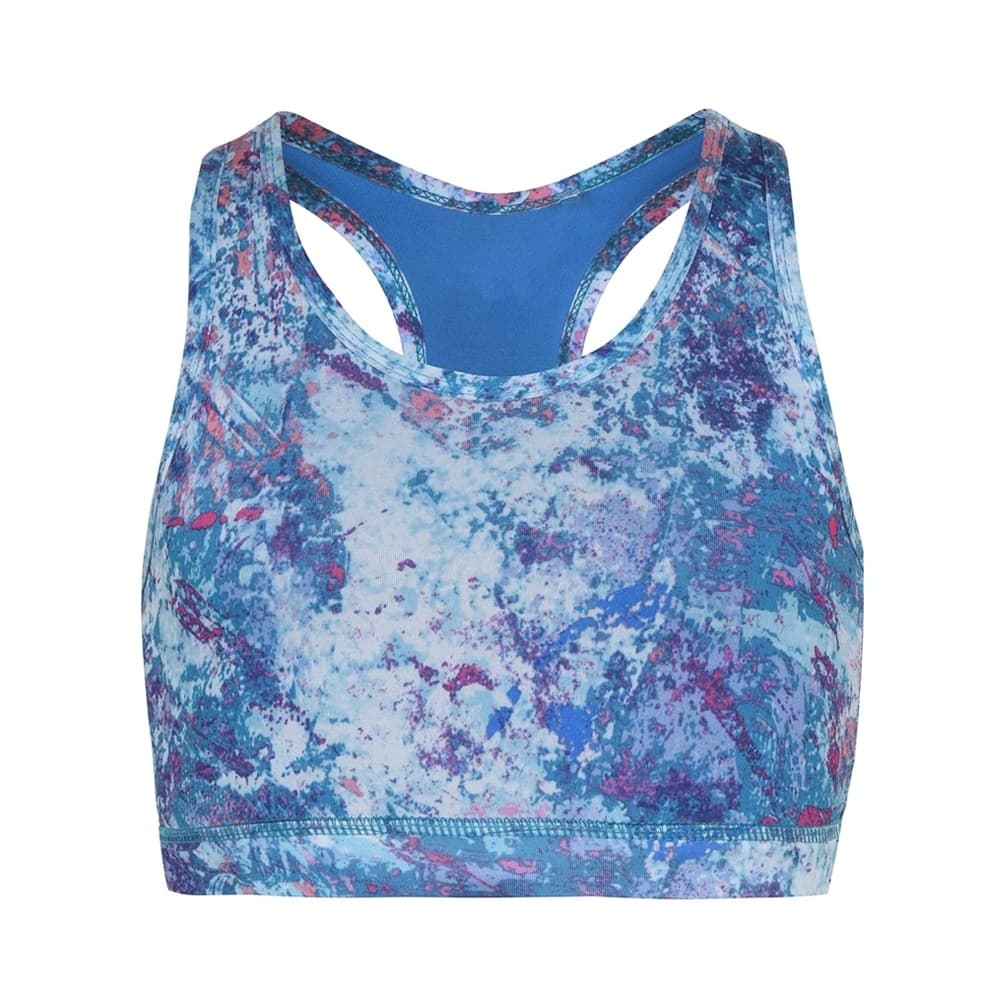 Blue Abstract Sports Bra