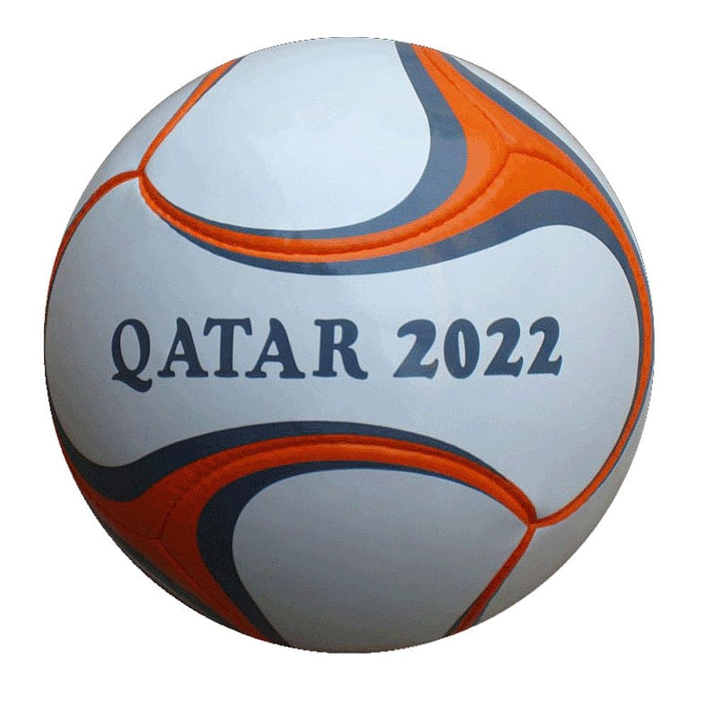 Custom White Orange Promotional Soccer Ball