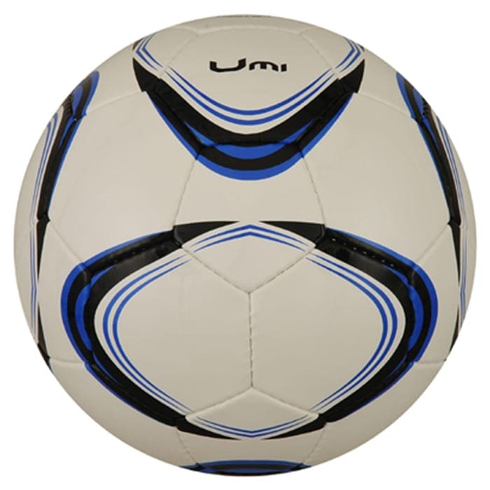Custom White Blue Black Hand-Stitched Soccer Ball