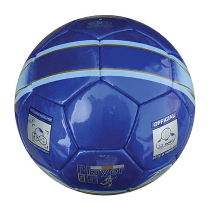 Custom Blue Stripe Hand-Stitched Soccer Ball
