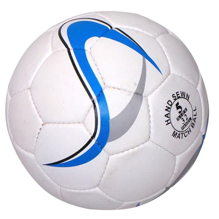 Custom White Blue Hand-Stitched Soccer Ball