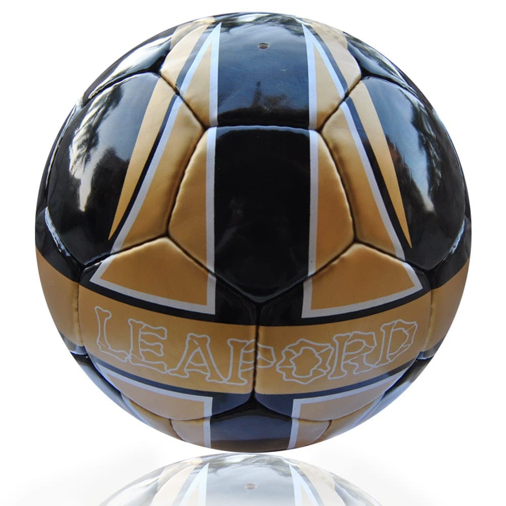 Custom Black Gold Hand-Stitched Soccer Ball