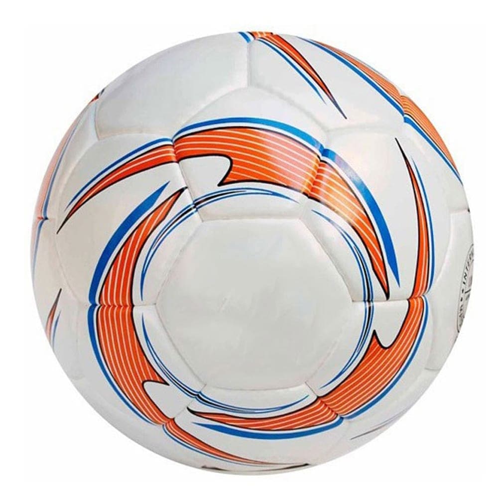 Custom White Orange Blue Hand-Stitched Soccer Ball