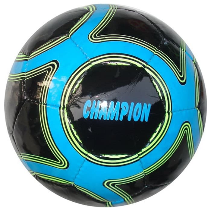 Black Blue Machine-Stitched Soccer Ball
