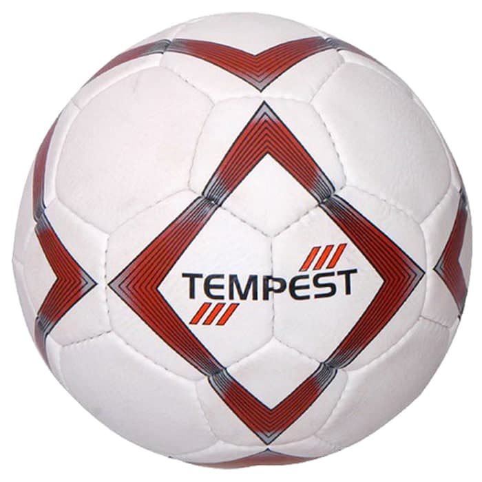 Custom White Red Diamonds Machine-Stitched Soccer Ball