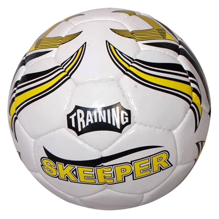 Custom White Yellow Machine-Stitched Soccer Ball