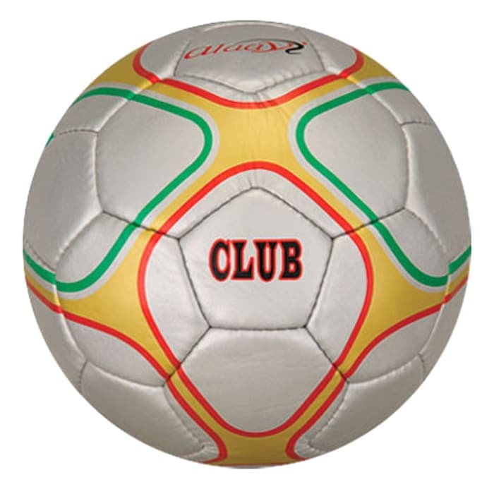 Custom Silver Machine-Stitched Soccer Ball