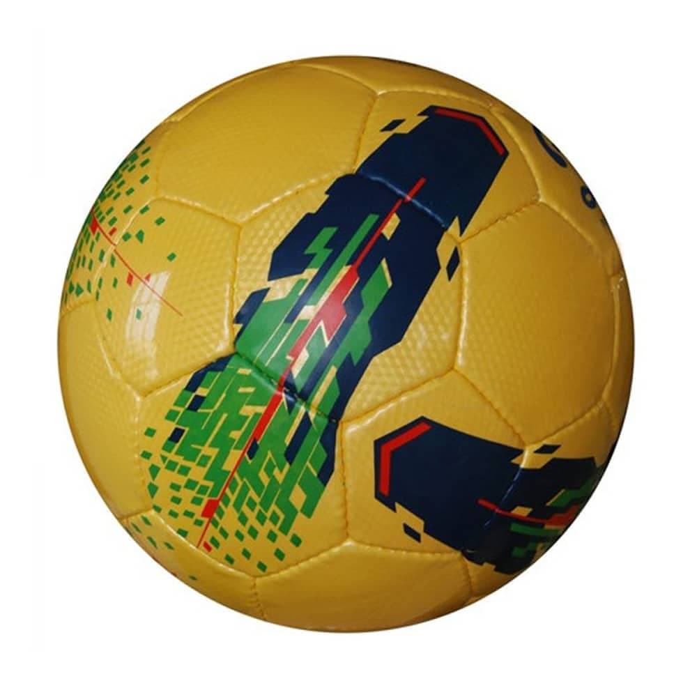 Custom Yellow Digital Pattern Machine-Stitched Soccer Ball