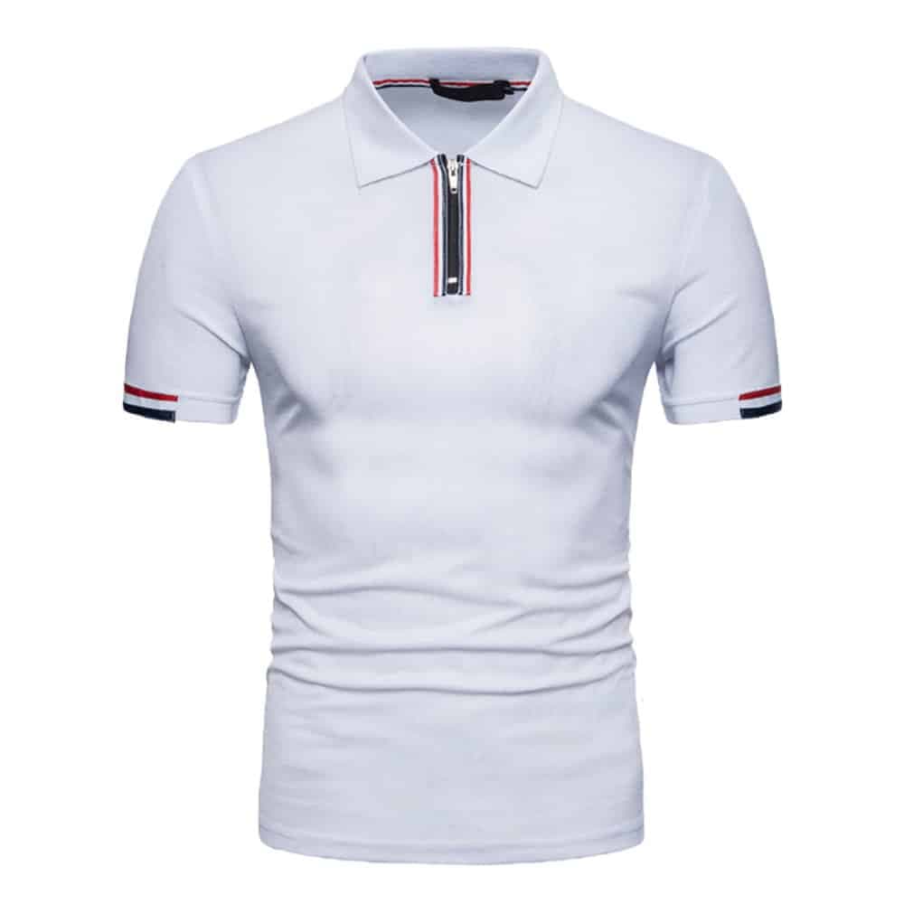 White Polo with Stripes