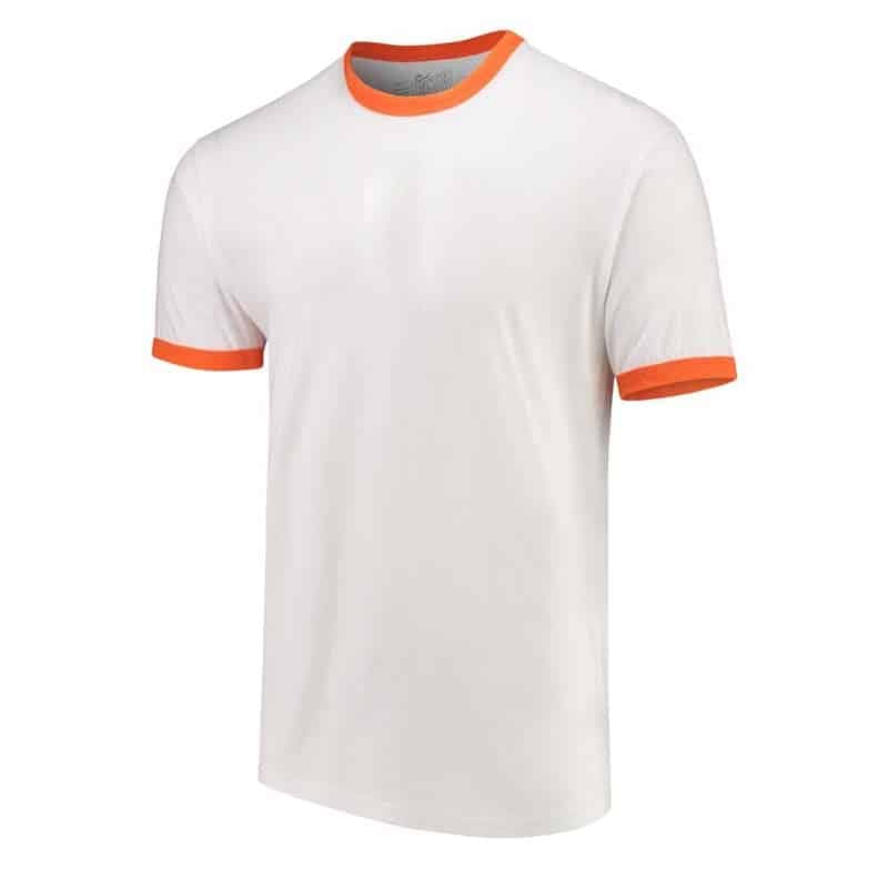 White Tee, Orange Trim