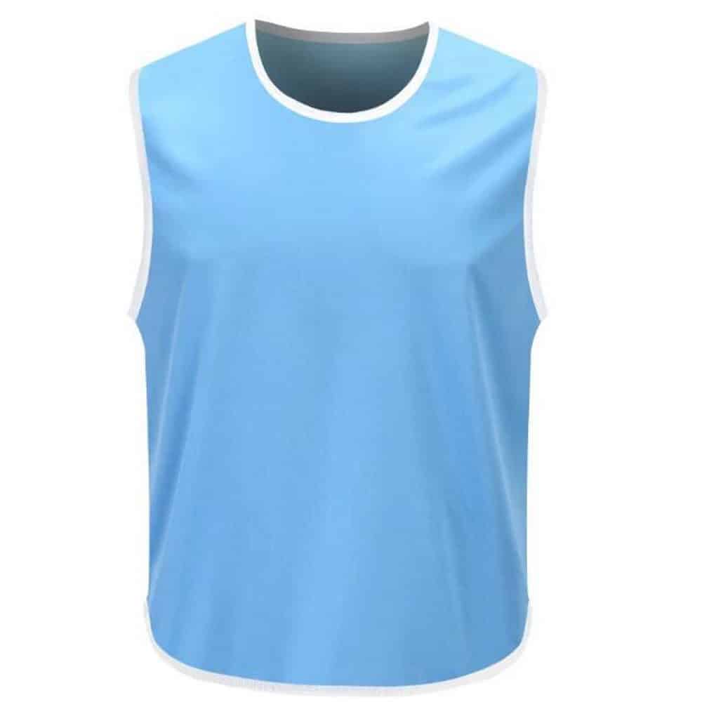 Chic Sky Blue Vest with White Trim